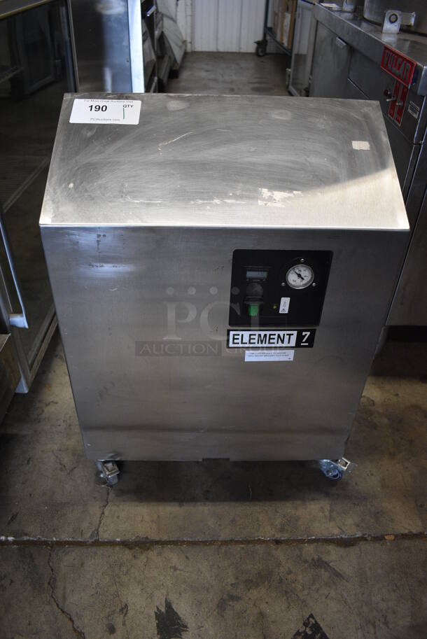 Jun-Air Model 87R-4MN1-HSBHH Stainless Steel Commercial Element 7 Nitro Brew Nitrogen Generator on Commercial Casters. 120 Volts, 1 Phase. 19x9x26.5