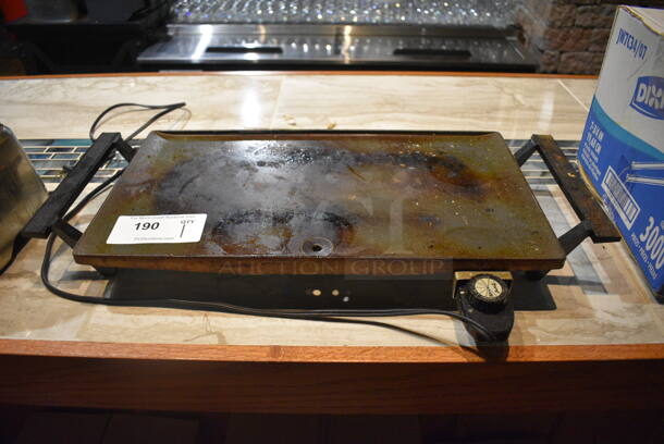 Metal Countertop Electric Powered Griddle. 25x12x3. (bar)