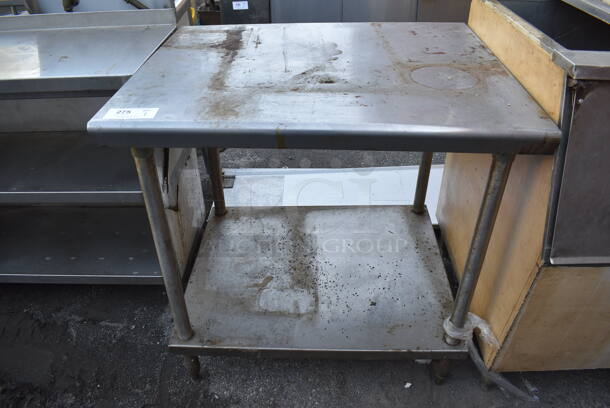 Stainless Steel Table w/ Stainless Steel Under Shelf. 36x30x36