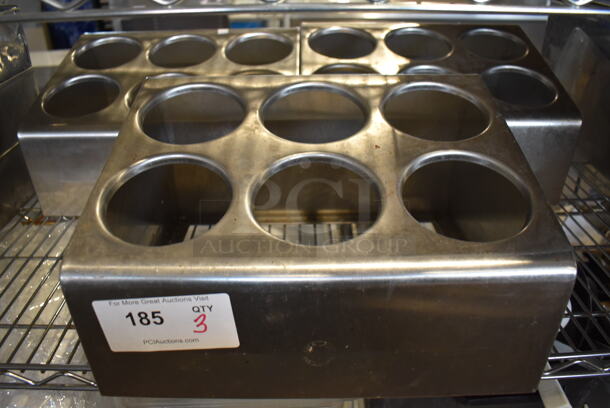 3 Metal Countertop 6 Slot Silverware Holders. 14.5x12x8.5. 3 Times Your Bid! - Image 4 of 4