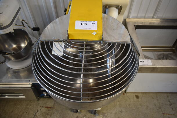 Powermix FC35D Metal Commercial Floor Style Spiral Dough Mixer w/ Stainless Steel Mixing Bowl and Bowl Guard on Commercial Casters. 220 Volts, 3 Phase.  - Image 4 of 7