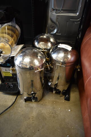 3 Stainless Steel Commercial Beverage Holder Dispensers. 3 Times Your Bid!