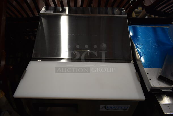 BRAND NEW SCRATCH AND DENT! 2023 Avantco 178APT27HC Stainless Steel Commercial Sandwich Salad Prep Table Bain Marie Mega Top on Commercial Casters. 115 Volts, 1 Phase. Tested and Working! - Image 2 of 8