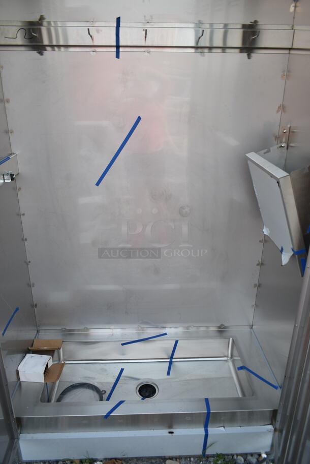 BRAND NEW SCRATCH AND DENT! Regency 600SMC48DD Stainless Steel Mop Sink Cabinet.  - Image 3 of 9