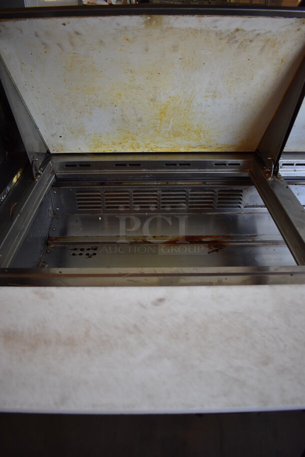 Everest EPBWR2 Stainless Steel Commercial Sandwich Salad Prep Table Bain Marie Mega Top on Commercial Casters. 115 Volts, 1 Phase. 60x36x43.5. Tested and Powers On But Does Not Get Cold - Image 5 of 9