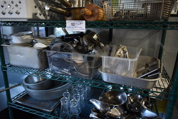 ALL ONE MONEY! 5 Tier Lot of Various Items Including Ceramic Dishes. Does Not Include Shelving Unit.  - Image 4 of 7