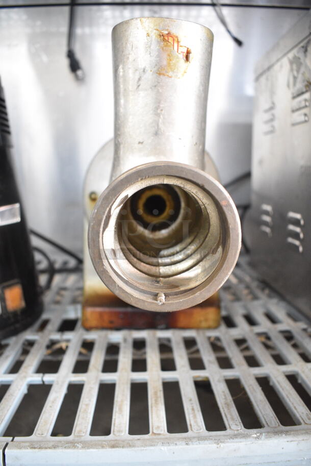 Intedge C2M Metal Countertop Meat Grinder. See Pictures for Missing Parts. 115 Volts, 1 Phase. Tested and Does Not Power On; Motor Is Seized - Image 4 of 5