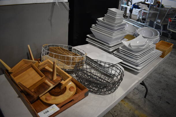 ALL ONE MONEY! Tabletop Lot of Various Items Including Plates, Bowls and Baskets! - Image 5 of 5