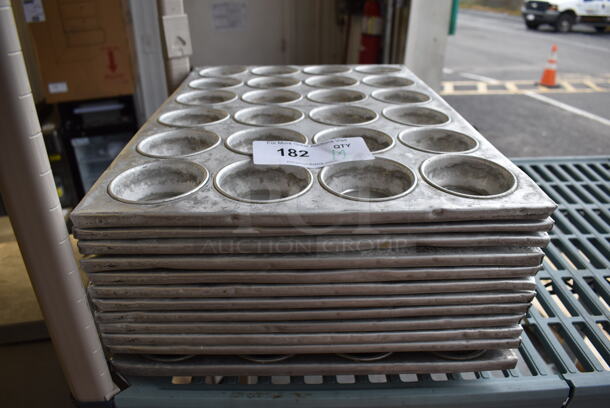 12 Metal 24 Cup Muffin Baking Pans. 14x21x2. 12 Times Your Bid! - Image 1 of 4