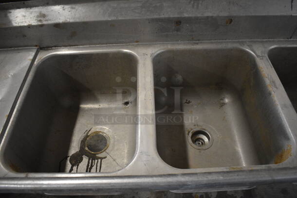 Stainless Steel Commercial 3 Bay Sink w/ Dual Drainboards. 90x28x42. Bays 16x20x12. Drainboards 16x23x1 - Image 4 of 6
