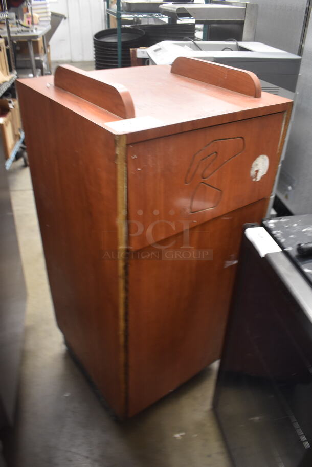 Wood Waste Receptacle With Tray Top. - Image 2 of 4