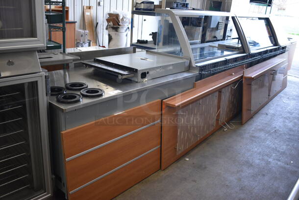2015 Duke Stainless Steel Commercial Subway Sandwich Make Line Prep Line w/ Front Panels, Lowering Sneeze Guard and In Counter Cup Dispensers. 206x37.5x58 - Image 2 of 9