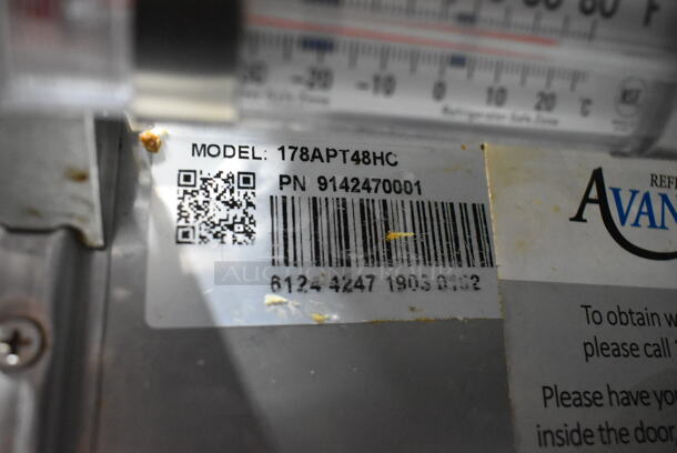 Avantco 178APT48HC Stainless Steel Commercial Sandwich Salad Prep Table Bain Marie Mega Top on Commercial Casters. 115 Volts, 1 Phase. Tested and Working! - Image 7 of 7