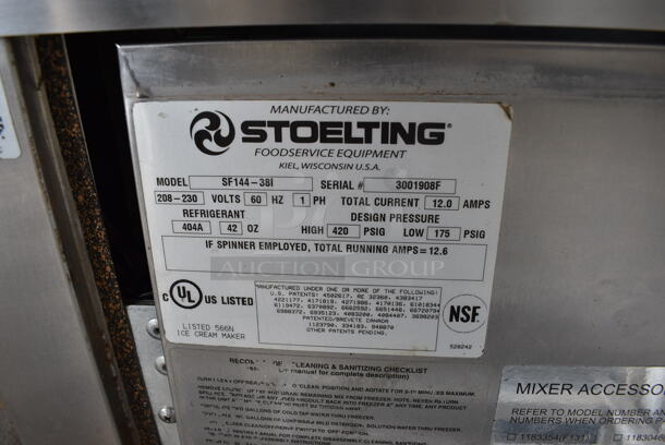 Stoelting Model SF144-38I Stainless Steel Commercial Countertop Air Cooled 2 Flavor w/ Twist Soft Serve Ice Cream Machine. 208-230 Volts, 1 Phase. 22x32x32 - Image 6 of 7