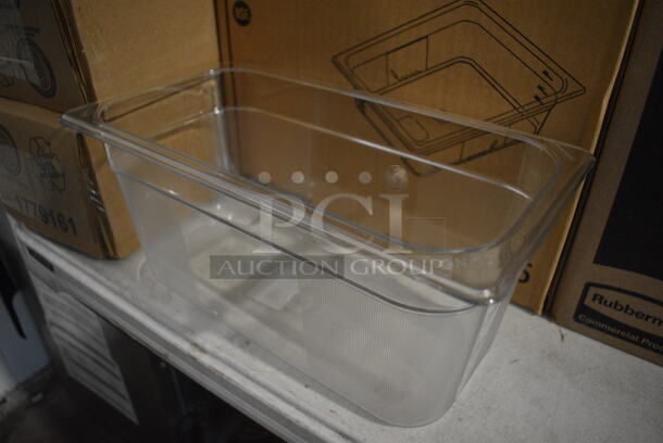 6 BRAND NEW! Rubbermaid Clear Poly 1/3 Size Drop In Bins. 1/3x6. 6 Times Your Bid! - Image 2 of 4