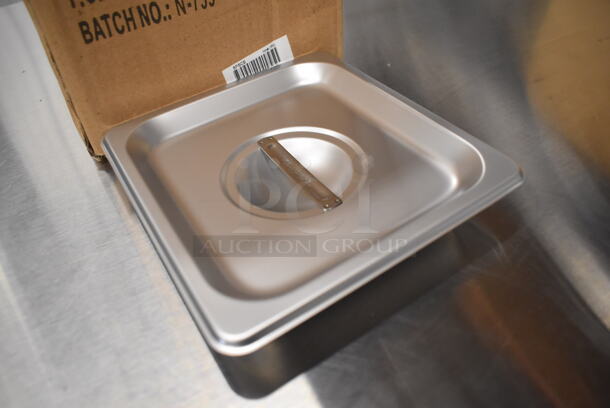 12 BRAND NEW IN BOX! Winco SPSCS Stainless Steel 1/6 Size Drop In Bin Lids. 12 Times Your Bid! - Image 2 of 3