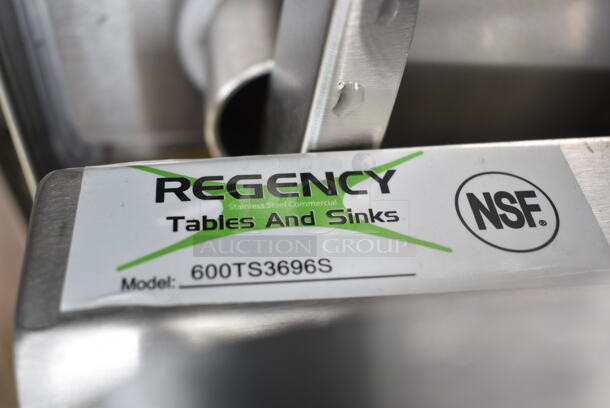 3 BRAND NEW SCRATCH AND DENT! Regency 600TS3696S 36" x 96" 16-Gauge 304 Stainless Steel Commercial Work Tabletop. Tabletops ONLY. 3 Times Your Bid! - Image 4 of 5