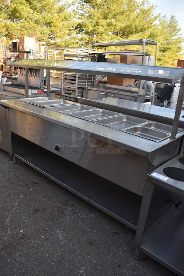 Stainless Steel Commercial Electric Powered Steam Table w/ Sneeze Guard and Under Shelf. 81x31x56 - Image 1 of 5