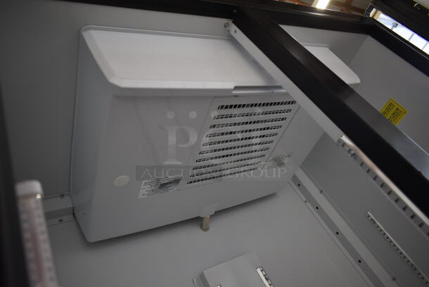 BRAND NEW SCRATCH AND DENT! Beverage Air MT34-1 ENERGY STAR Metal Commercial 2 Door Reach In Cooler Merchandiser w/ Poly Coated Racks. See Pictures for Glass Damage on Left Door. 115 Volts, 1 Phase. Tested and Working! - Image 11 of 11