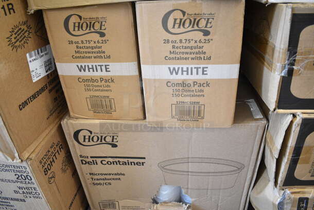 PALLET LOT of 28 BRAND NEW Boxes Including 128HD8COMBO ChoiceHD 8 oz. Microwavable Translucent Plastic Deli Container and Lid Combo Pack - 240/Case, 130BKFSNH Visions Heavy Weight Black Wrapped Plastic Cutlery Pack with Napkin - 500/Case, 2 Box 50020W Choice 20 oz. White Poly Paper Hot Cup - 600/Case, JE0111 Coconut Jelly, 3 Box 129MCS28W Choice 28 oz. White 8 3/4" x 6 1/4" x 1 3/4" Rectangular Microwavable Heavy Weight Container with Lid - 150/Case, 4070049 Choice Full Size 4" Deep 24 Gauge Anti-Jam Stainless Steel Steam Table / Hotel Pan, 500TO993Choice 9" x 9" x 3" Microwavable 1-Compartment Black / Clear Plastic Hinged Container - 100/Case, 2 Box 347TCL12 Choice 12 oz. Clear Disposable Plastic Tumbler - 500/Case, 190HCM80WA Hobart Equivalent Stainless Steel Wire Whip for Classic Mixers (80 Qt. Bowls), PanSaver Bags. 28 Times Your Bid! - Image 12 of 12