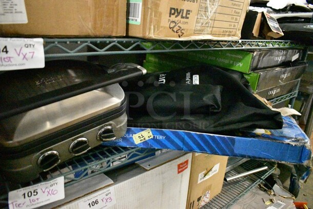 6 Various Items Including Cuisinart GR-4N Panini Press, Aputure Nova P600c Bag, 3 BRAND NEW Bamboo Cutting Board Stove Toppers. 6 Times Your Bid!  - Image 1 of 12