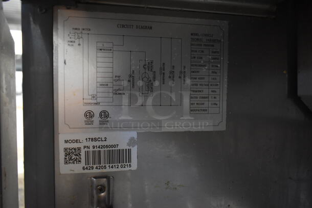 Avantco 178SCL2 Stainless Steel Commercial Sandwich Salad Prep Table Bain Marie Mega Top on Commercial Casters. 115 Volts, 1 Phase. Tested and Working! - Image 7 of 7