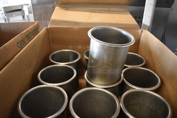 13 Stainless Steel Cylindrical Bins. 5x5x6. 13 Times Your Bid!