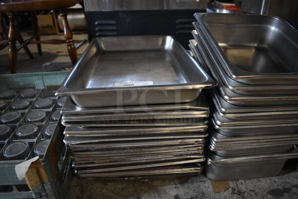 ALL ONE MONEY! Lot of 35 Various Metal Items; 18 Full Size Drop In Bins, 14 Half Size Drop In Bins, 1 Chafing Dish Full Size Drop In Bin and 2 Half Size Lids. Includes 1/1x2.5, 1/2x4 - Image 2 of 5