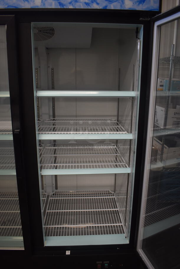 SCRATCH AND DENT! Avantco GDC-49F-HC 53" Black Swing Glass Door Merchandiser Freezer with LED Lighting on Commercial Casters 115 Volt 1 Phase. Tested and Does Not Power On - Image 5 of 8