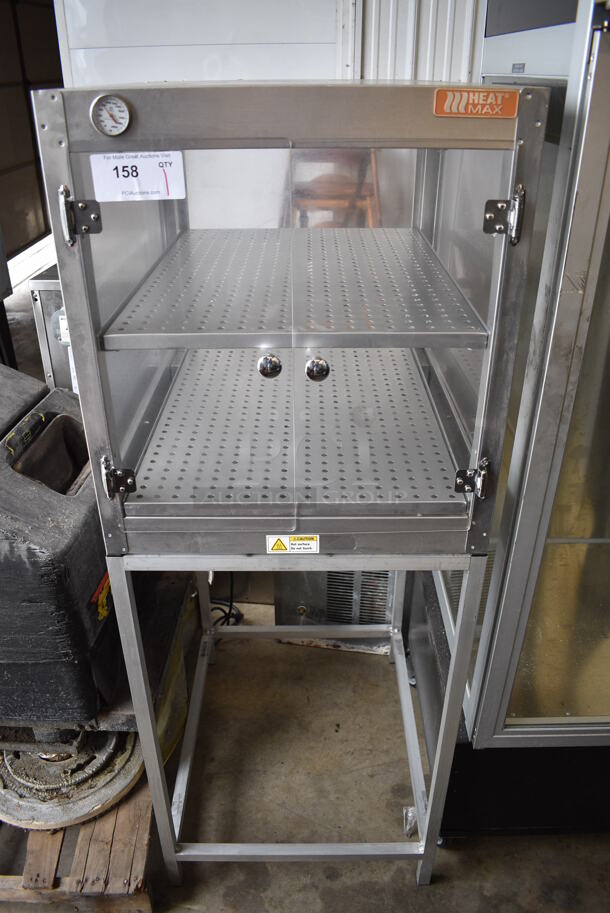 Heat Max Metal Commercial Warming Holding Merchandiser Cabinet on Metal Legs. 22x27x60. Tested and Working!