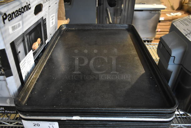 ALL ONE MONEY! Lot of 10 Black Trays and 1 Metal Full Size Baking Pan - Image 2 of 3