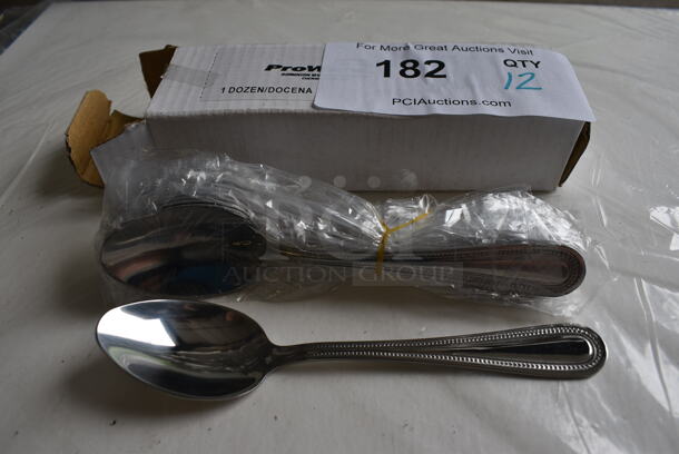 12 BRAND NEW IN BOX! ProWare 15937 Stainless Steel MW Bouillon Spoons. 6.5