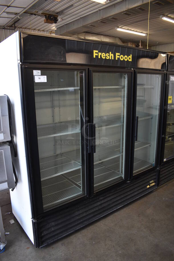 2012 True Model GDM-72 ENERGY STAR Metal Commercial 2 Door Reach In Cooler Merchandiser w/ Poly Coated Racks. 115 Volts, 1 Phase. 78x30x79. Tested and Working!