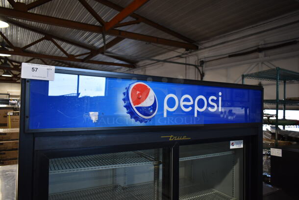 2015 True GDM-45-LD Metal Commercial 2 Door Reach In Cooler Merchandiser w/ Poly Coated Racks. 115 Volts, 1 Phase. Tested and Working! - Image 2 of 7