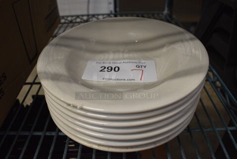 7 White Ceramic Pasta Plates. 9x9x2. 7 Times Your Bid!