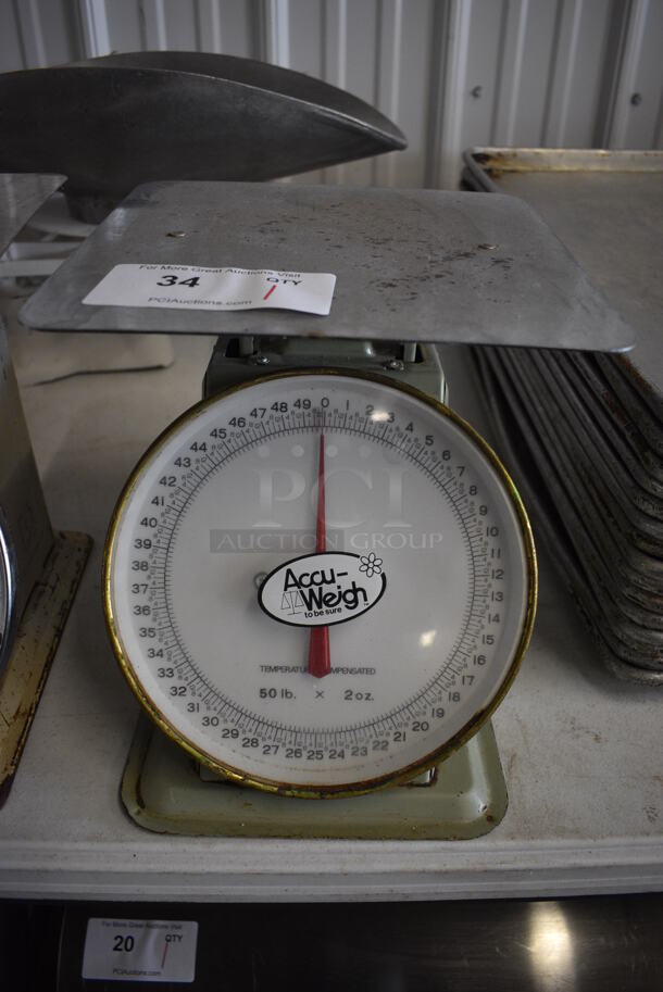AccuWeigh Metal 50 Pound Capacity Scale. 10x12x10