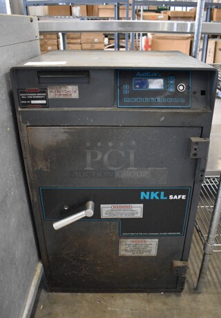 NKL AuditLok Black Metal Single Compartment Safe. Does Not Come w/ Combination. 20x19x32