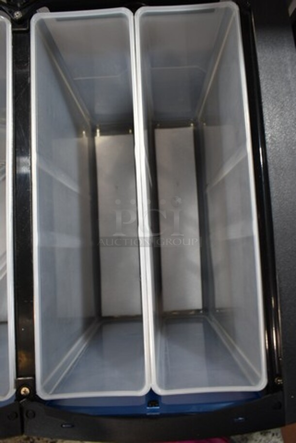BRAND NEW SCRATCH AND DENT! 2022 Crathco C-3D-16 Metal Commercial Countertop G-Cool Focus Flavor Triple Bowl Premix Cold Beverage Dispenser with (1) 5 Gallon Hopper and (2) 2.4 Gallon Hoppers. 115 Volts, 1 Phase. Tested and Working! - Image 4 of 10