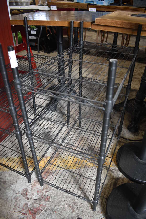 Black Metal 3 Tier Shelving Unit. 13.5x23.5x31 - Image 2 of 3