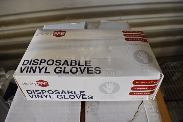 10 BRAND NEW IN BOX! Sentry PPE Disposable XL Vinyl Gloves. 10 Times Your Bid!