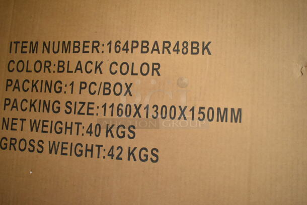 BRAND NEW SCRATCH AND DENT! Lancaster Table & Seating 164PBAR48BK 4' Foldaway Bar with Black Laminate Finish - Image 2 of 2