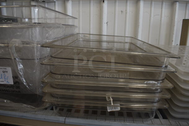 ALL ONE MONEY! BRAND NEW Lot of 8 Various Clear Full Size Drop In Bins and 16 Straining Inserts. 1/1x6, 1/1x2.5 - Image 3 of 5