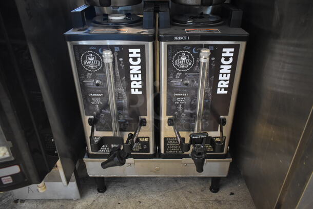 2011 Bunn Model DUAL SH DBC Stainless Steel Commercial Countertop Dual Coffee Machine w/ Hot Water Dispenser, 2 Bunn Model SH SERVER Satellite Servers and 2 Metal Brew Baskets. 120/208-240 Volts, 1 Phase.  - Image 4 of 6