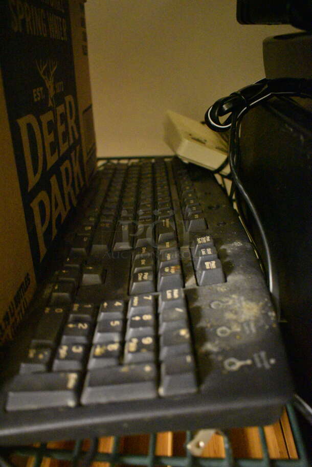 ALL ONE MONEY! Tier Lot of Various Items Including Samsung DVD Player, Keyboard, Remotes, Two-Line Business Telephones, and Denon Receiver - Image 3 of 8