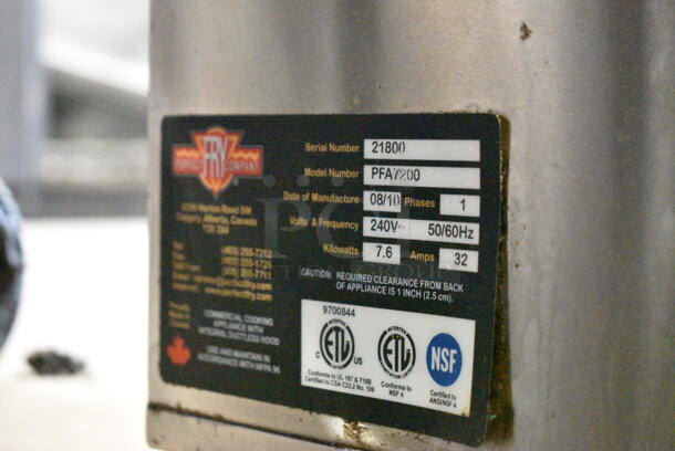 Perfect Fry PFA7200 Stainless Steel Commercial Electric Powered Ventless Fryer. 240 Volts, 1 Phase.  - Image 9 of 9