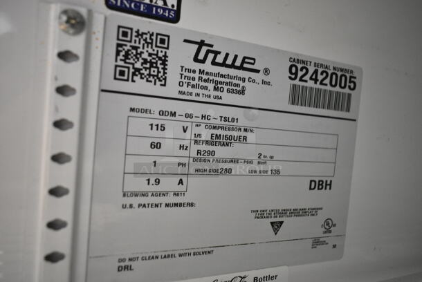 True GDM-06-HC Metal Commercial Mini Cooler Merchandiser. 115 Volts, 1 Phase. Cannot Test Due To Cut Power Cord - Image 3 of 3