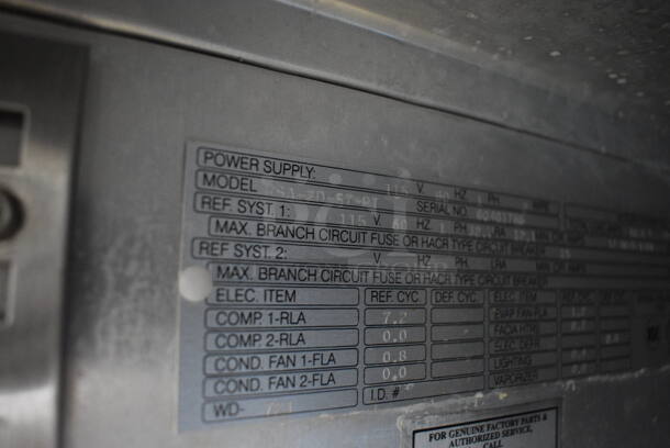 Victory RSA-2D-S7-PT Stainless Steel Commercial 2 Door Reach In Pass Through Cooler w/ Poly Coated Racks. 115 Volts, 1 Phase. 52x34x84. Tested and Powers On But Does Not Get Cold - Image 7 of 8