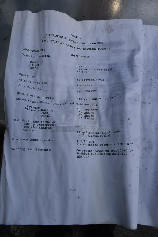 BRAND NEW! Insinger 50-20N2 ENERGY STAR Stainless Steel Commercial Straight Pass Through Dishwasher w/ Tank. 440 Volts, 3 Phase.  - Image 8 of 12