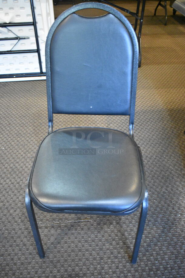 11 Black Metal Stackable Banquet Chair. 11 Times Your Bid! (booth room)  - Image 4 of 5