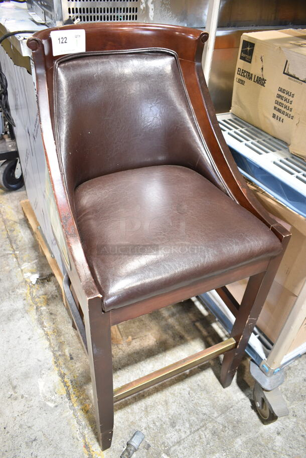 Brown Bar Height Chair.  - Image 1 of 5